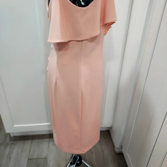 Elegant Peach Ruffle Dress - Picture 4 of 7